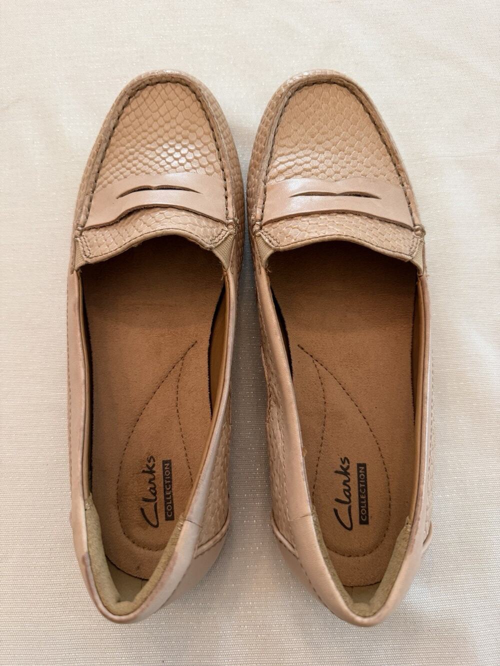 CLARKS WOMENS BRANNAHENNA NUDE LOAFER 8M New!